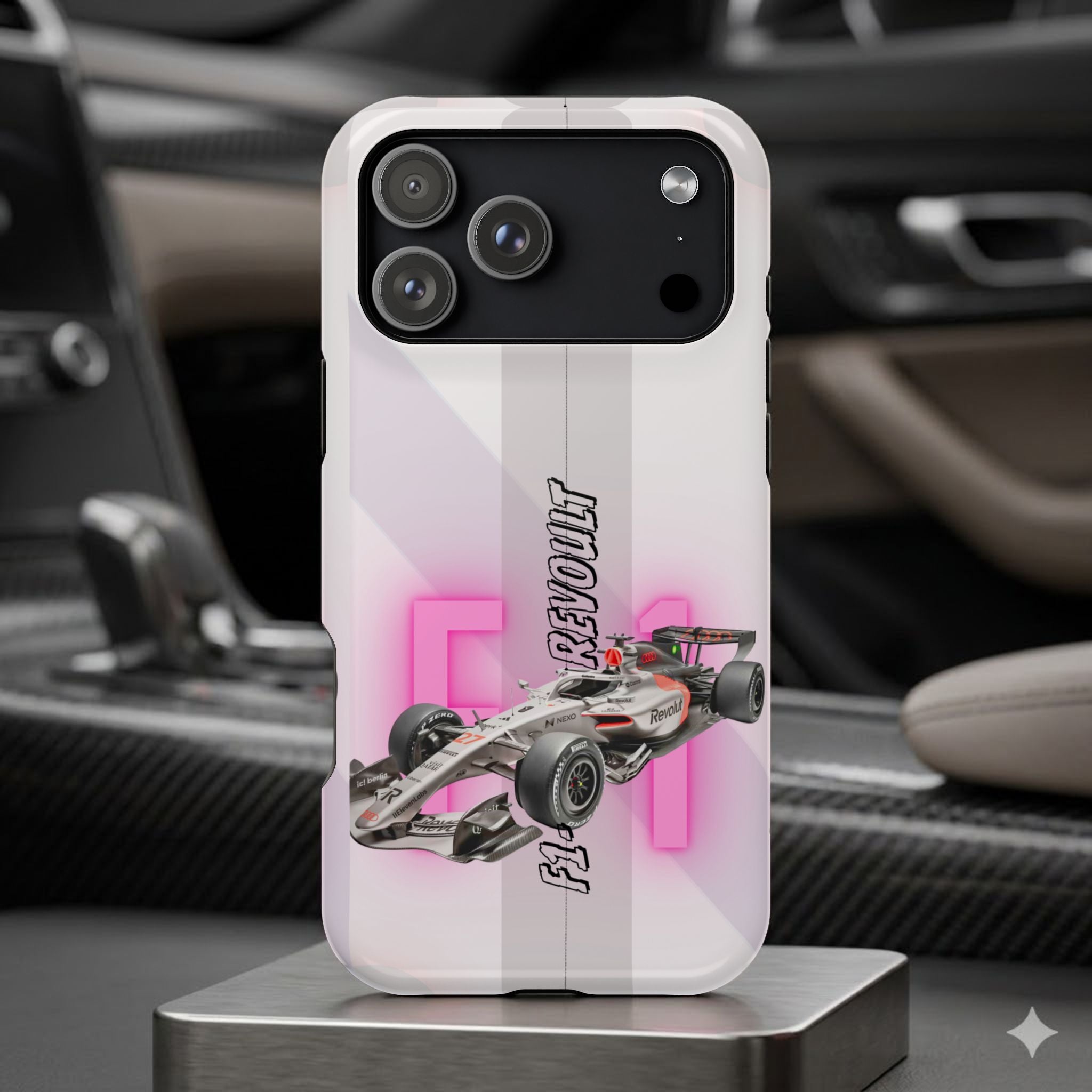 Phone Case — Pink Racing Car 'F1 Revolt' Magnetic Impact-Resistant Case