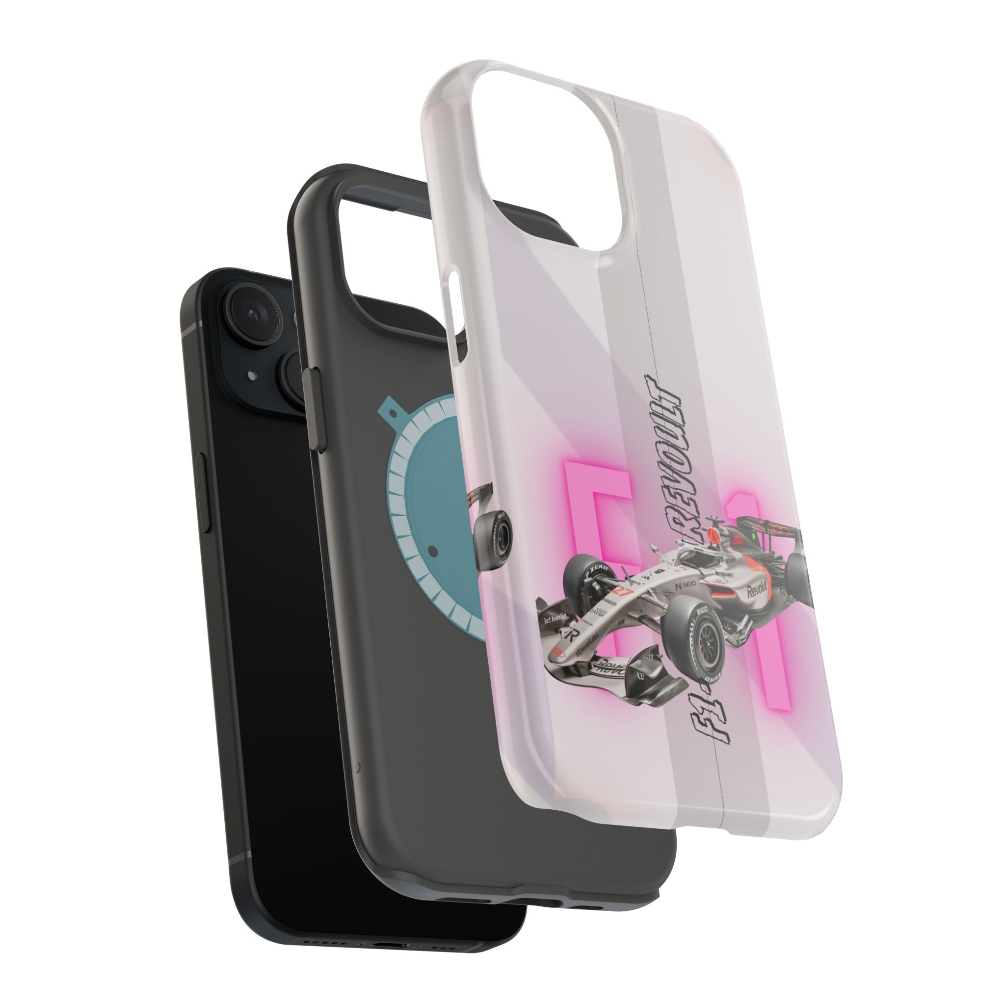 Phone Case — Pink Racing Car 'F1 Revolt' Magnetic Impact-Resistant Case