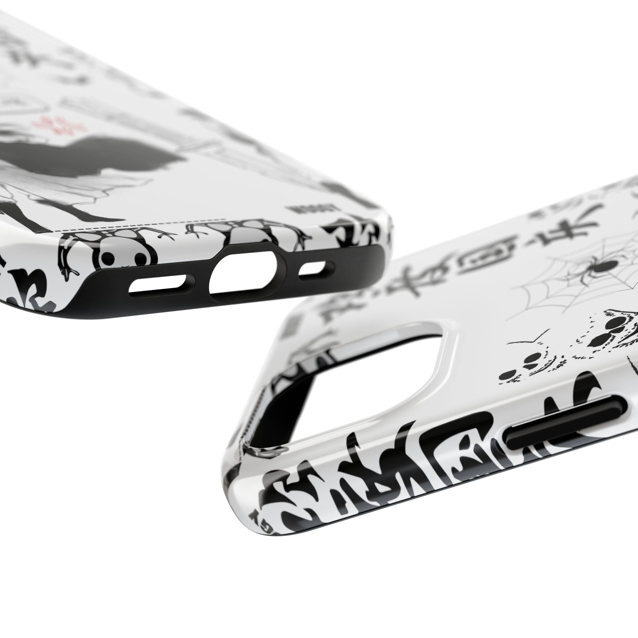 Tough Phone Case — Black & White Gothic Manga Graphic with Japanese Text
